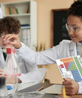 Students in lab with 8x11 Inch Periodic Table Of Elements Chart Poster For Chemistry Reference PVC Durable Waterproof And Tear Resistant