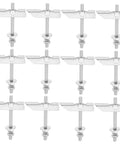 Heavy Duty Toggle Bolt Installation Kit With Adjustable Clamping For Drywall And Hollow Walls Includes Wing Nut Orchid Clip And Aircraft Screw Style Toggle Anchors In A Lightweight Portable Package displayed in grid pattern.