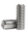 Close-up of stainless steel cup point set screws from Beefy Stainless Steel Cup Point Set Screws Kit Hex Socket Assortment M3 M4 M5 M6 M8 M10