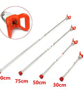 Universal Airless Paint Sprayer Extension Pole Featuring Slick Aluminum Build And Tight Seal Quick Change Handle Attachment for smooth finish, various lengths of poles.