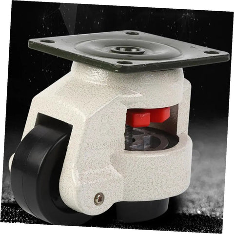 Smooth Ride Heavy Duty Adjustable Leveling Casters With Swivel Locking Rolling Wheels 4 Pack Steel Base Plate Mounted Nylon Castors, close-up view of a nylon caster.