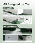 Close-up of features on 12 Volt Portable Refrigerator 21 Quart Car Fridge Cooler including door latch, interior light, and drain plug.