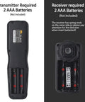 Back view of Wireless Remote Shutter Release for Nikon Cameras showing battery compartments for transmitter and receiver.