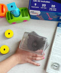 Child using Magnet Science Kit For Kids Ages 8 To 12 Hands On STEM Fun With Magnetic Levitation for experiment with iron filings.