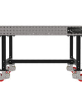 Bombproof Welding Fixture Table With Locking Casters Rock Solid 60 By 60 with caster wheels and laser etched grid.