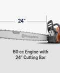 460 Rancher Gas Powered Chainsaw With 60.3 cc 3.6 HP 2 Cycle X Torq Engine 24 Inch Bar Automatic Adjustable Oil Pump Beast Mode