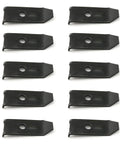 Desk Table Leveler Feet Kit With Screws Adjustable Hardware For Wobbly Desks And Dining Tables Heavy Duty Industrial Steel Fasteners Black 10 Pack shown top down layout of black steel levelers.