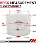 Heavy Duty 4 Quart Poly Hydraulic Power Unit Reservoir Tank measurements, featuring 4-inch width and 4.72-inch opening.