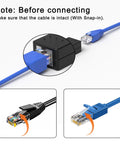 2 Pack Gigabit RJ45 In-Line Ethernet Couplers Female To Female Extender Adapters For Cat5e To Cat8 Cabling Nickel Plated Black