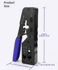 Product dimensions of RJ45 Crimp Tool That Does It All All In One Pass Through Ethernet Crimper For CAT7 CAT6A CAT6 CAT5E CAT5.