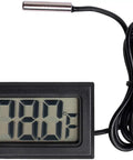 Set Of 3 Black Digital LCD Thermometers With External Probes For Fridge Freezer Refrigerator And Aquarium Fahrenheit Display