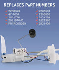 Fuel Pump Assembly Replacement For RZR 900 EPS And XP 1000 EPS Models 2014 2022 with part numbers listed