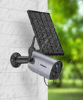 Outdoor Wireless Security Camera With 2K Solar Power And 3MP Color Night Vision Weatherproof WiFi Surveillance Camera wall-mounted in rain