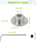 Diagram showing dimensions of 8mm Rigid Flange Coupling Connector with Allen key and screw, ideal for DIY RC motors.