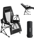 Go Horizon Hammock Chair For Adults Up To 400 Lbs showing chair, footrest, and carry bag, black color.