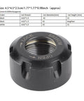 Heavy Duty ER25 Collet Nut With Dynamic Balancing For CNC Lathe And Milling Machines M32X1.5 Thread Black Oxide Finished Steel