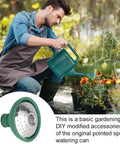 Universal Garden Watering Can Rose Head Sprayer With Gentle Shower Pattern in use, gardener watering plants outdoors