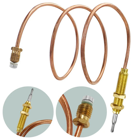 Copper and brass Thermocouple F273117 for propane tank top heaters, 24-inch coil with connectors, compatible with MH12C MH12T MH24T MH42T.