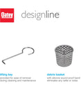 Lifting key and debris basket for 28 Inch Tile In Linear Shower Drain With Stainless Steel Grate No Fuss Install Corrosion Resistant 304 Grade Steel Sloped Channel For Quick Drainage Lifting Key Included.