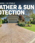 Straight Up Pro Grade 5 Gallon Solvent Based Acrylic High Gloss Wet Look Concrete Coating And Paver Sealant on a driveway.