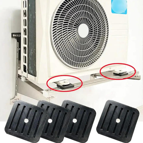4 Pack Mini Split Anti Vibration Rubber Pads Isolators For Wall Mounted Brackets And Outdoor Condenser Units Shock Absorber Feet For Ductless Air Conditioning And Heat Pump System Non Slip Vibration Dampers