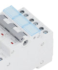 Close-up of Manual Transfer Switch For 400VAC 63A 3 Pole DIN Rail Mount Isolating Circuit Breaker, IP20 Rated