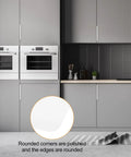 Self Stick Finger Edge Drawer Pulls Pack Of 8 White 150mm Aluminum Alloy Invisible Cabinet Handles in modern kitchen