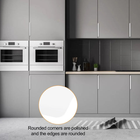 Self Stick Finger Edge Drawer Pulls Pack Of 8 White 150mm Aluminum Alloy Invisible Cabinet Handles in modern kitchen