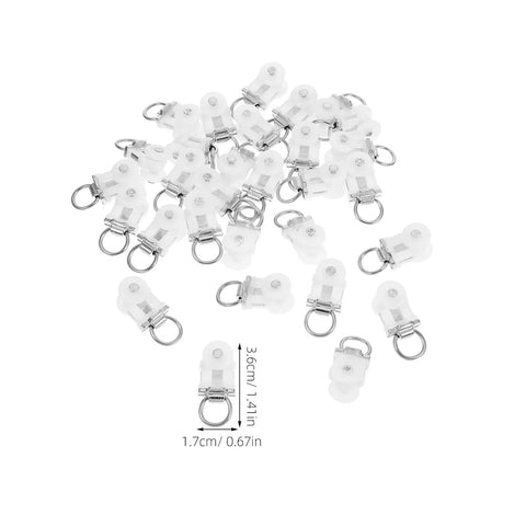 30 Pcs Heavy Duty Double Wheel Curtain Track Rollers Providing A Slam Dunk Upgrade With Durable Alloy Plastic Build And Silent Glide For Foolproof Room Refresh, featuring white dual wheel design.