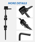 Beefy Heavy Duty Gate Cane Bolt Drop Rod 18 Inch Steel With Black Finish Two Pack for Double Doors Locks Gates Open or Closed details