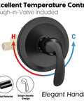 Matte black shower faucet set valve handle for sleek matte black shower faucet set with tub spout and valve
