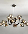 12 Light Glass Globe Sputnik Chandelier Dope Matte Black And Gold For Modern Home Vintage Farmhouse Style Ceiling Pendant Light