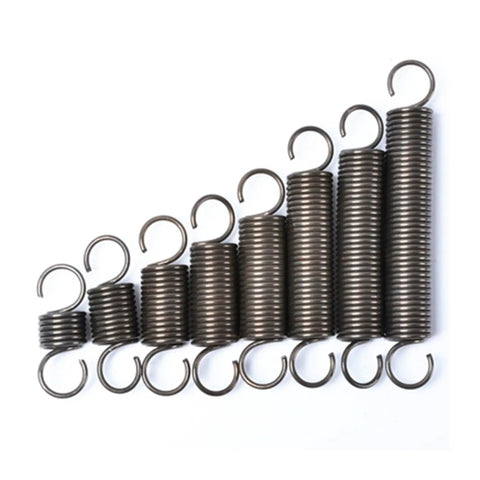 Top Shelf Heavy Duty Extension Spring With Dual Hook Design 5X31X500mm Stainless Steel Tension Puller on display.