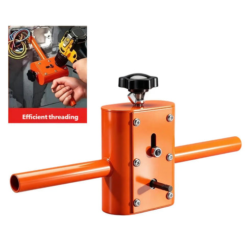 Compact And Portable Manual Wire Threading Tool With Grip Friendly Ergonomic Thick Handle For Easy Wire Threading Adjustable 90 Degree Bending Versatile Cable Threader For Home DIY Projects And Pro Grade Comfort, orange metal handle