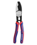 Knockout 8 Inch Cable Cutter With Twin Cutting Edge And Rock Solid Hrc65 Steel Blade For Butter Smooth Snips On Electrical Wire, heavy duty construction.