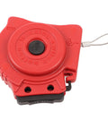 Built Tough Stainless Steel Lockout Tagout Cable Padlock Featuring Auto Retracting Safety Cord For Heavy Duty Machine Shutdown and Crew Protection On The Job Site, red retractable safety cord.