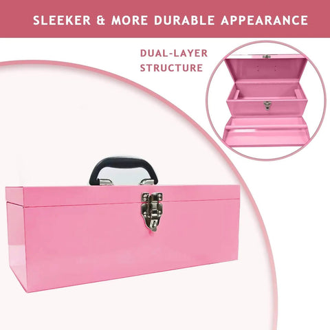 Pink 16 Inch Metal Tool Box – Durable Tackle Box ✓ Pink 16 Inch Metal Tool Box – Durable Tackle Box ✓