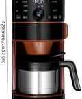 Front view of a Portable Espresso Machine For Home Or Office On The Go With Stainless Steel Filter, Vacuum Insulation, Conical Burr Grinder.