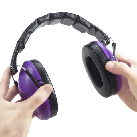 34 dB NRR Hearing Protection Ear Muffs For Loud Events And Sensory Use, Dope Compact Lightweight Purple Design, High Noise Reduction Earmuffs For Concerts Studying And Everyday Crowd Noise