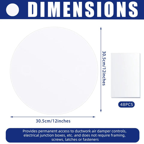 Slick Ceiling Cover Plates With 48 Hella Strong Double Sided Tapes For Instant Wall Hole Patches dimensions 30.5cm round white cover.