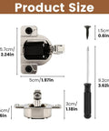 Product size of Eight Pack Replacement Cabinet Door Hinges 110 Degree Screw-On Compact 33 Hinge with screw and screwdriver shown