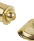 Slick Brass Plated Spring Loaded Bullet Catch With Striker Plate For Sliding Cabinet Doors, heavy duty metal latch hardware.