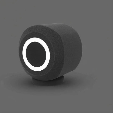 Top Shelf Blue Microphone Windscreen Crafted With Thick Acoustic Foam For Serious Noise Cuts And Heavy Wind Blocks Compact Build, side view.