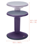 SitWell Wobble Stool With Adjustable Height For Active Seating And Core Engagement, Eggplant Purple Classroom Chair Dimensions