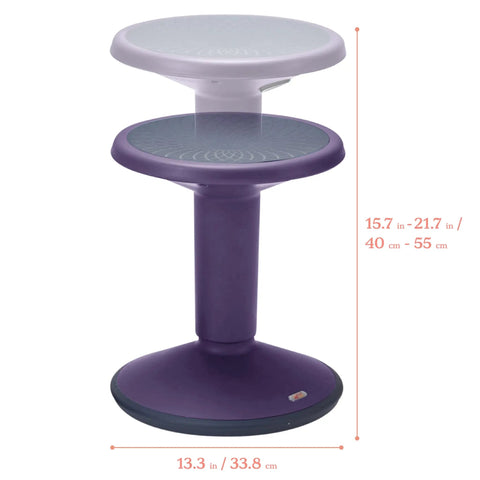 SitWell Wobble Stool With Adjustable Height For Active Seating And Core Engagement, Eggplant Purple Classroom Chair Dimensions