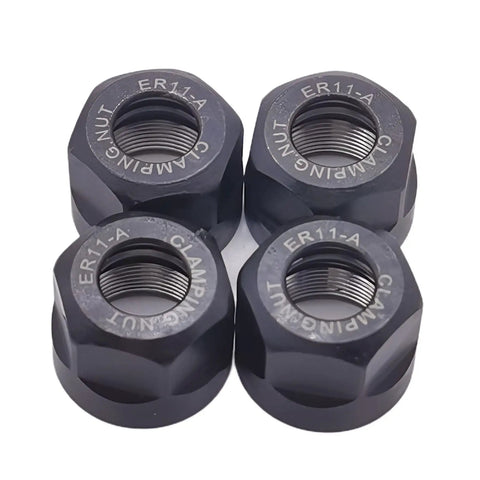 4 Pack ER11-A Collet Clamping Nuts For CNC Milling Chuck Holder Lathe Beefy Heavy Duty Precision Ground Hardened 40Cr Steel