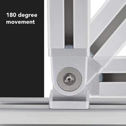 40mm X 40mm Pivot Joint Connector With Insert Tabs For Aluminum T Slot 40 Series, adjustable 180° joint on 40mm extrusion