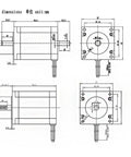 Nema 23 Stepper Motor 8mm Dual Shaft 57HS76 1.8 Degree Beefy Torque For CNC Machines 3D Printers Engraving And Automation Equipment 57x57x76mm Frame Ready To Run. dimension drawing of dual-shaft stepper motor, 57x57x76mm