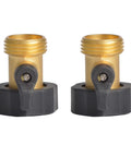 Heavy Duty Brass Shut Off Valves For Garden Hose Connectors With Extra Rubber Seals Three Quarters Inch FNH To Three Quarters Inch MNH