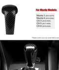 Mazda Gear Shift Knob Cover Trim Cap For CX5 CX9 CX3 6 3 Models Carbon Fiber Style Interior Decoration Sticker shown installed